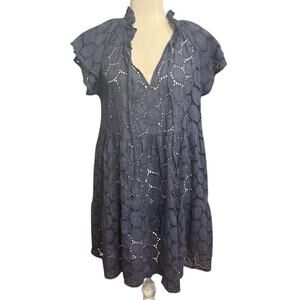 Sofia Made in Italy Eyelet Cotton Babydoll Dress | Blue Estimated Size Medium